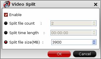split a big video file into multiple=