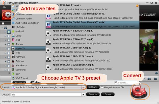 convert blu-ray to apple tv gen 3