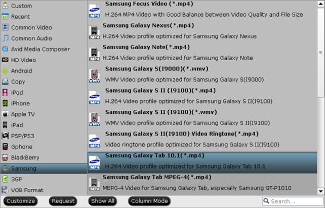 put and play 1080p Blu-ray movies on Samsung Galaxy Tab 2 10.1