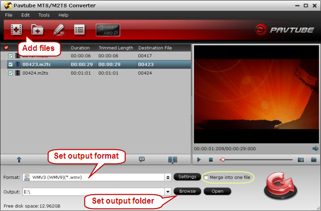 Convert M2TS to WMV