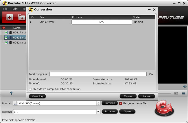 Convert M2TS to WMV