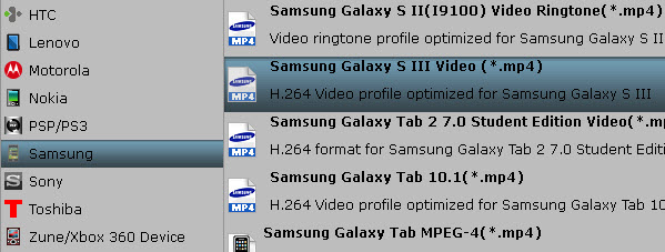 galaxy s4 video format