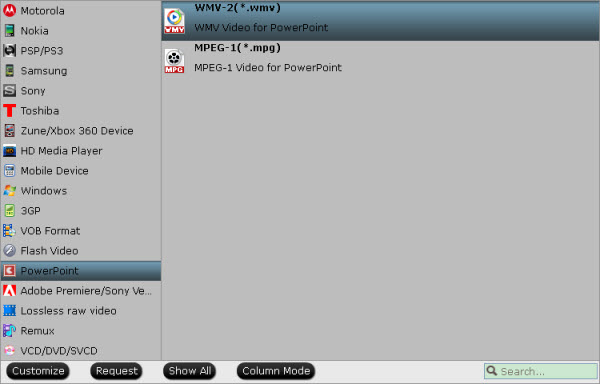 choose flv to ppt video formats