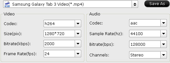 transcode/convert DVD ISO/IFO for galaxy tab 3 8.0