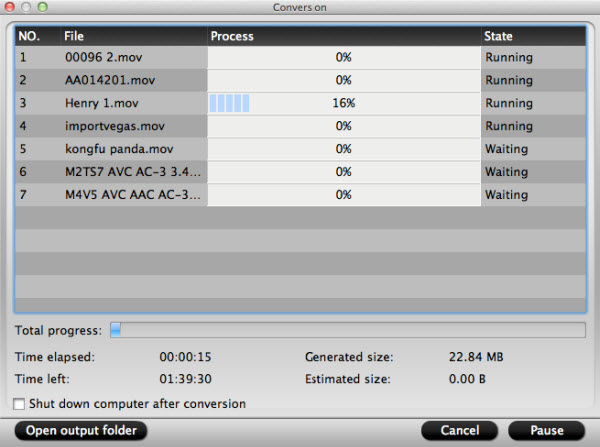 As soon as the FLV files have been converted to iMovie workable AIC ...