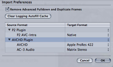 import avchd to fcp7 settings