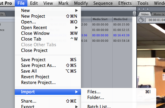 import converted prores to fcp7