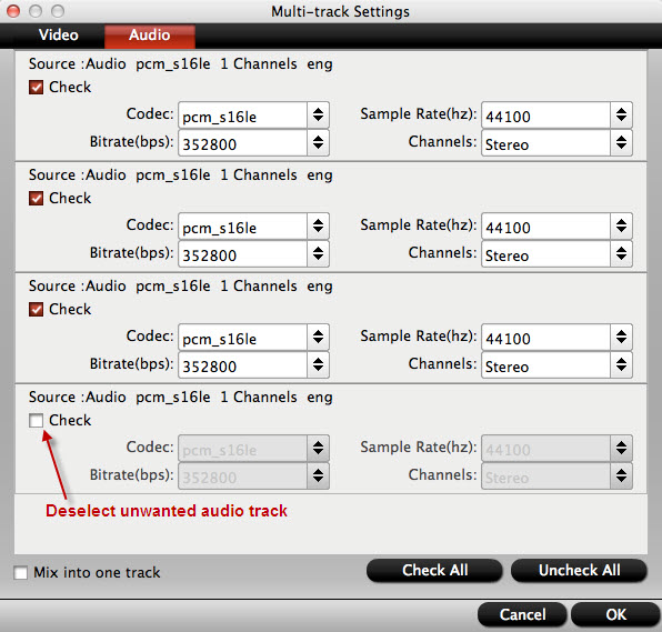 Encode multi-track MXF to multi-track MOV with ProRes codec