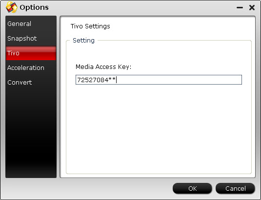 enter tivo media access key