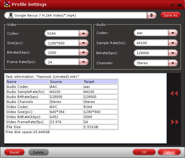 profile settings