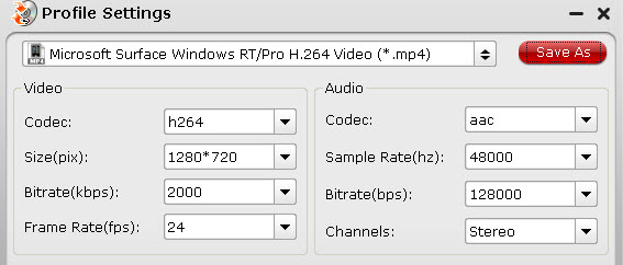 surface pro 2 profile settings