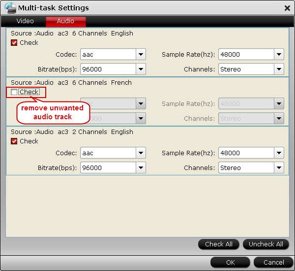 multi-track MP4 Settings