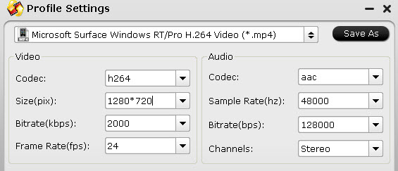 surface pro 2 profile settings