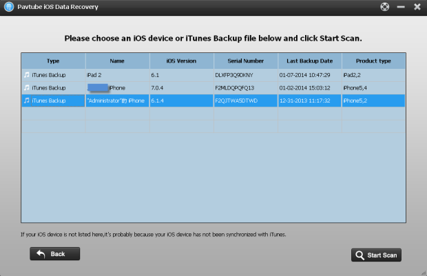 choose a backup files windows