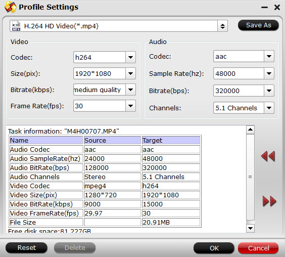 optimize audio video settings for youtube vimeo