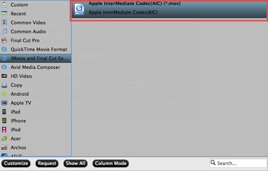 Output iMovie best supported AIC format