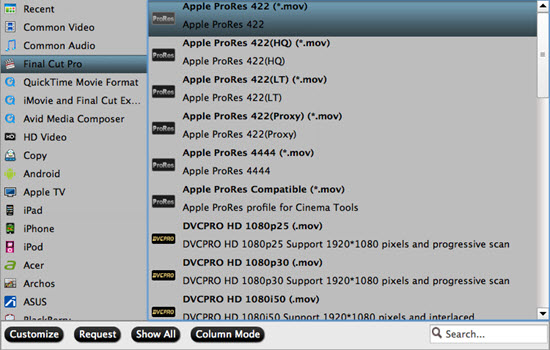 imovie pro res 422