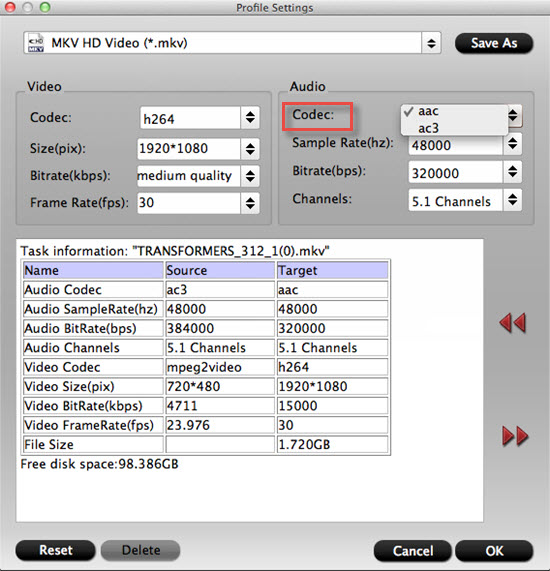 mkv video codec