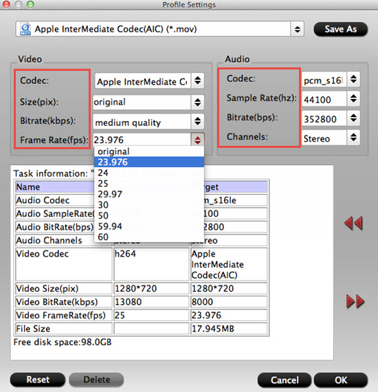 transcode XA25 AVCHD clips into AIC