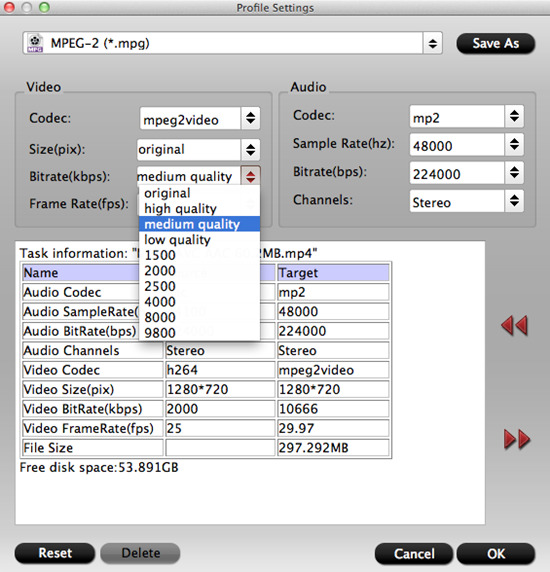 ffmpeg h264 to mpeg2