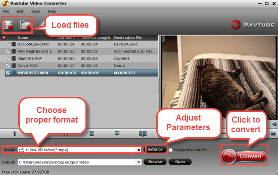 load MPG video to convert to MP4