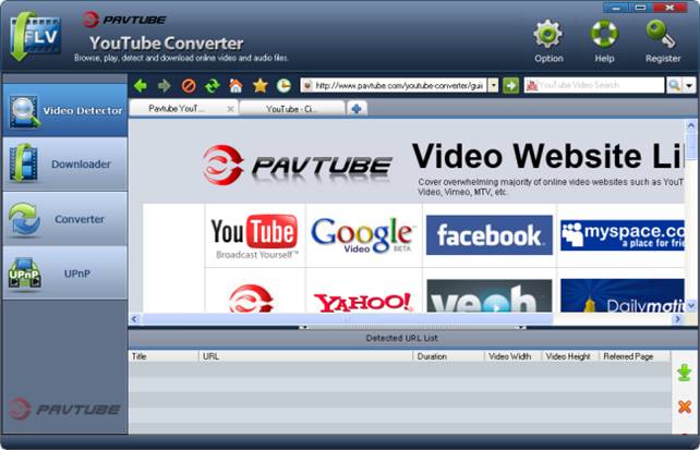 youtube converter main interface 