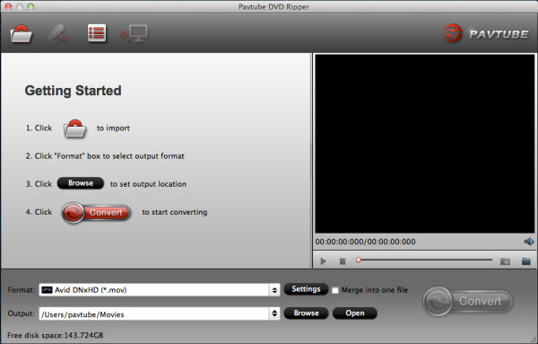dvd ripper for mac main interface