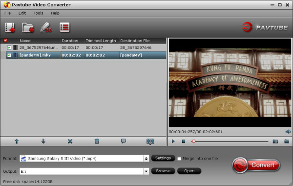 pavtube video converter import window